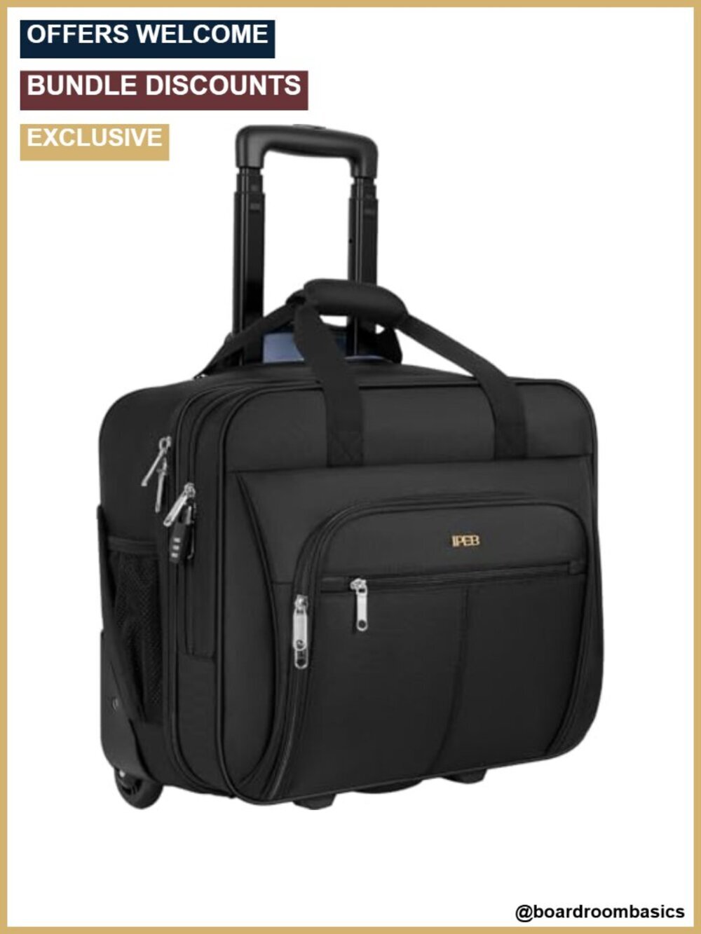 Rolling Laptop Briefcase Water-Resistant 17.3" Computer Bag with Wheels RFID